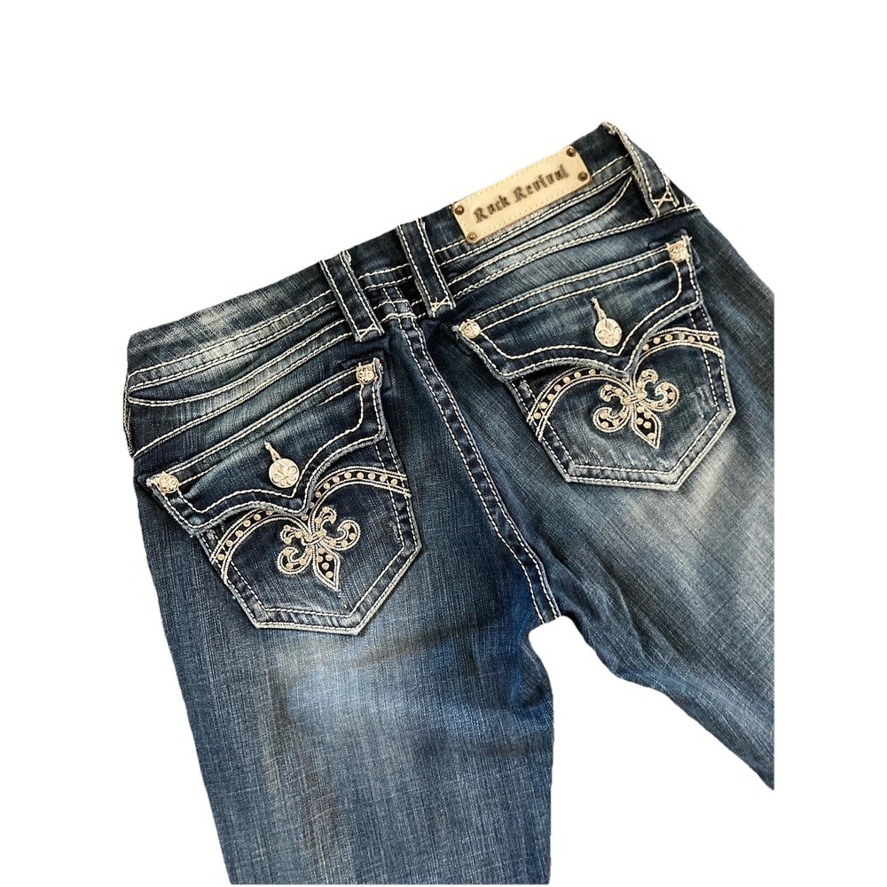 Rock Revival Sasha Boot Jeans Womens Size 30 Dark Wash Bootcut Stretch Denim